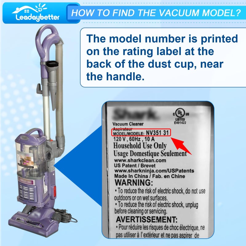 Leadaybetter Vacuum Filter Replacement for Shark Navigator Lift Away Deluxe NV350 NV351 NV352 NV355 NV356E NV360 NV370 UV440 UV540 CU500 ZU503AMZ Models, Parts XFF350 & XHF350, 2 + 4 Pack Filters - Image 3